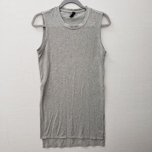 Betsey Johnson Performance Ribbed Sleeveless Tank Top Athletic High Side Slits